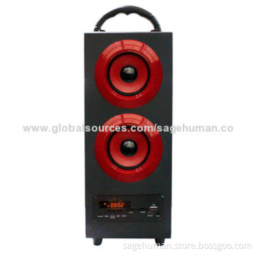 Passive 2.1-channel Portable Speaker with Subwoofer, Supports USB/SD Card and Rechargeable Battery